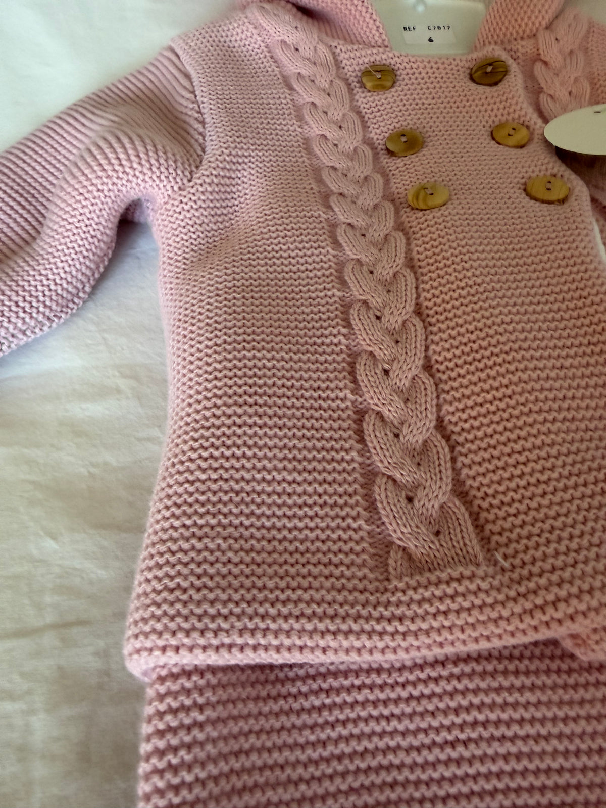 Conjunto Ari de punto pantalón y chaqueta Rosa empolvado
