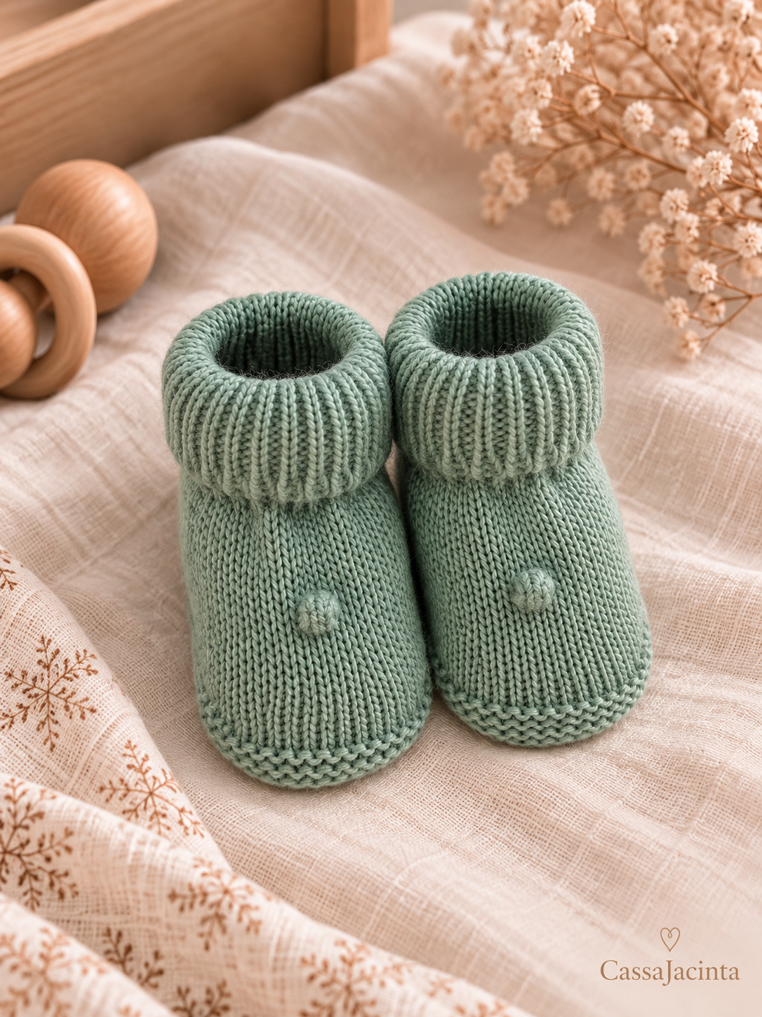 Patucos de punto mini pompones