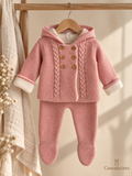 Conjunto Ari de punto pantalón y chaqueta Rosa empolvado