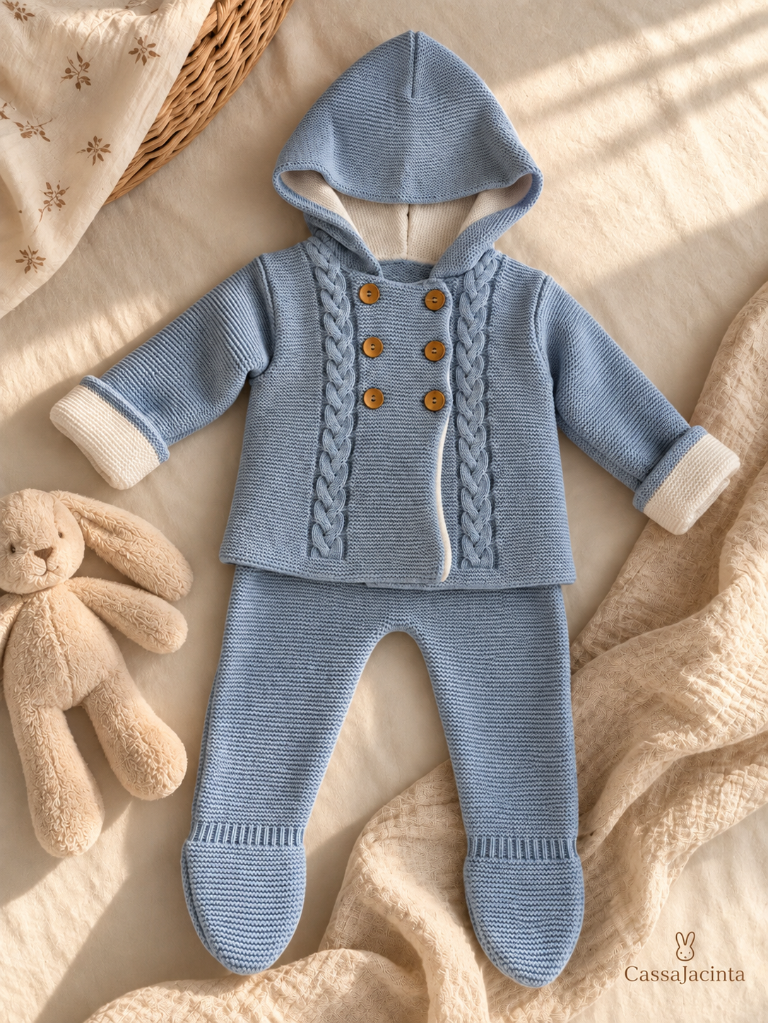 Conjunto Nube de punto pantalón y chaqueta azul