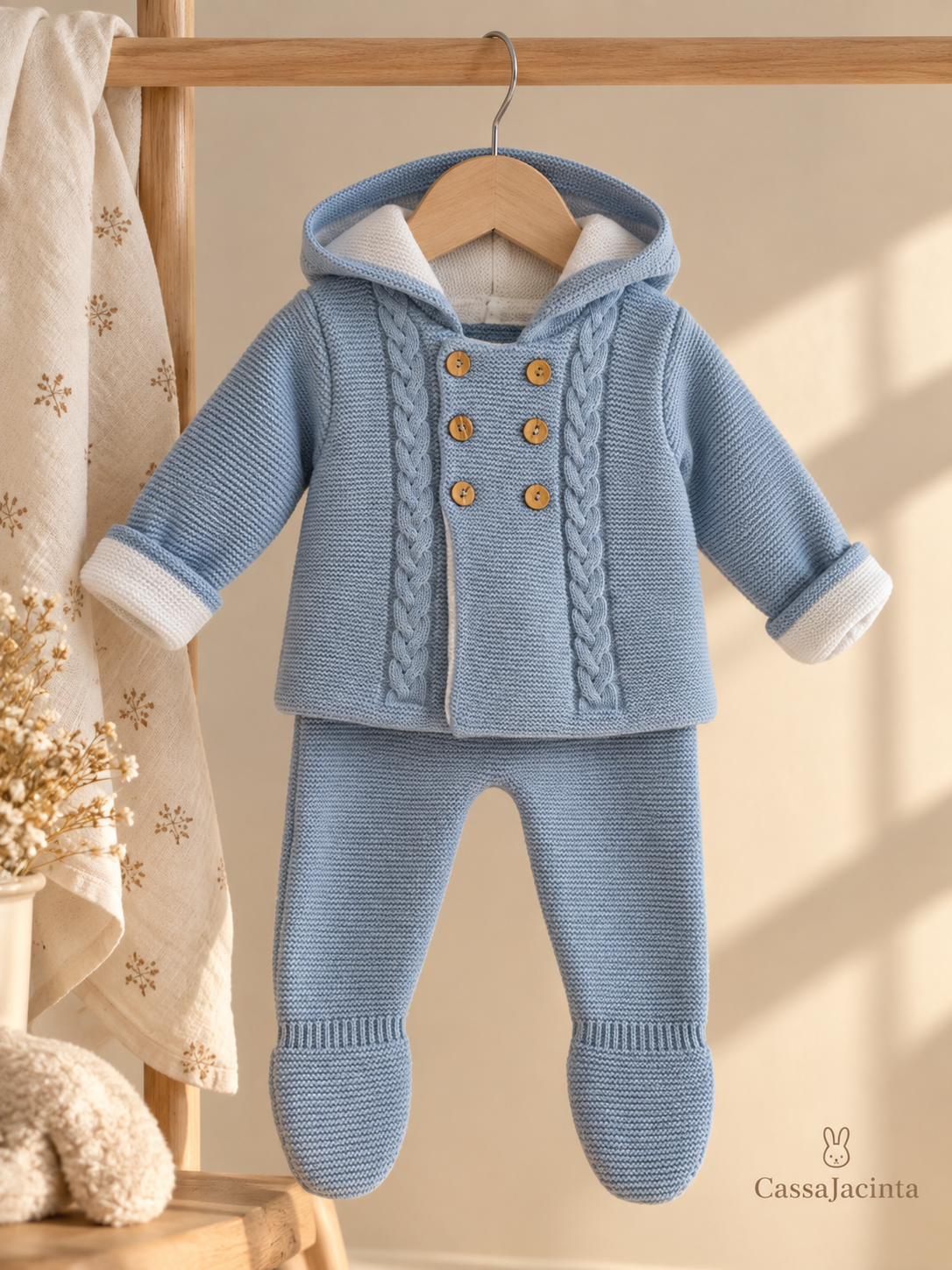 Conjunto Nube de punto pantalón y chaqueta azul